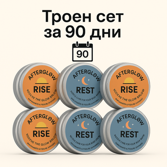 3 x RISE & REST Двукомпонентна Система за Грижа Против Хемороиди